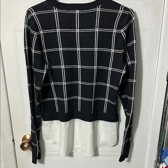 RW&CO. Black and White Plaid Sweater - Picture 2 of 2